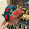 Solid Wool Bezel Women Headband Girls Vintage knit Hair Bands Soft Small Bow Color Contrast Hair Hoop Headwear Hair Accessories