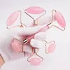 Beauty Pink Resin Roller Face Massage Care Tool Double Head Facial Rollers Anti Wrinkle Massager Artificial Rose Quartz Crystal Stone Health