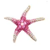 Pins, broches moda strass starfish para mulheres grande inseto broche pino vestido acessórios cute jóias