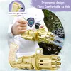 2 stks Kinderen Automatische Gatling Bubble Gun Toys Feestelijke Feestartikelen Zomer Zeep Water Machine 2-in-1 Elektrisch voor kinderen Gift