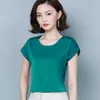 Fashion Summer Sexy Casual Silk Shirts Women Solid Satin Blouse Shirt Tops Party Girls Women Blouse Blusas Femininas 9498 210527