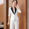 Różowy garnitur Lato Moda Temperament Biznesowy Formalny Slim Blazer i Spódnica Biuro Panie Nosić 210604