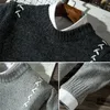 Men SweatersAutumn Fashion Casual Strip Color Block Knitwear Jumper Pullover Sweater Sale Material Cotton Mens Sweaters 2022 Men's