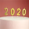 Gouden verjaardagskaarsen 0-9 nummer kaars rookloze kaars creatieve cake decoratie verjaardagsfeestje decoraties aparte pvc box verpakking xD29953