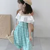 Girls' Jumpsuit Elastic Doll Collar Plaid One-Shoulder Sleeveless Trousers Fresh Summer Children'S Wear Clothing 210625