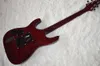 Factory Outlet-6 Strings Wine Red Electric Guitar with Abalone Binding,Active Pickups,Rosewood Fretboard