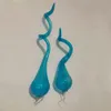 İskandinav Kaliteli El Üflemeli Cam Lambası Dale Chihuly Stil Avize Aydınlatma Aqua Mavi Led Gömme Monte Kolye Işık Fikstürü 60 ile 50 cm