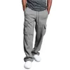 New Men's Side Pockets Cargo Straight Pants Fleece Male Joggers Trousers Fashion Casual Streetwear Outdoor Work Tracksuit Pants X1027