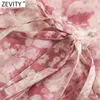 Kobiety Vintage Paisley Totem Floral Print Bow Sashes Koszula Sukienka Biuro Damskie Chic Z Długim Rękawem Casual Slim Vestido DS8222 210416