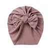 Printemps bébé chapeau Turban mignon arcs tricoté bébé fille chapeaux bonnet nouveau-né coton doux couleur unie infantile enfants chapeaux hiver 20220301 Q2