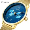 Wristwatches Fantor Brand Classic Luxury Gold Mężczyźni Biznes Wodoodporny Kwarcowy Chronograf Zegarek