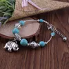 Carved elephant pendant Tibetan silver turquoise Link Chain Bracelets DYMTQB027 fashion gift national style women men's DIY bracelet