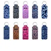 Anpassad 20 Stil Leopard Square Neoprene Chapstick Holder Keychians Handy Lip Balm Keychains Läppstift Hållare Keychain påse