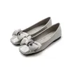 Nieuwe Lakleer Platte Vrouwen Vlinder-knoop Ballet Flats Schoenen Vrouwen Plus Size 41 Zwarte Vierkante Neus Bowtie schoenen Zwart voor Lady 823