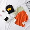 Otoño invierno nuevos bebés niños suéter de cuello alto ropa para niños niñas jersey de punto suéteres de fondo sólido suéter para niños Y1024