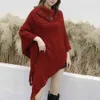 JOCoo Jolee Topy Koreański Styl Kobiety Winter Furry Soft Loose Casual Tassel Cape Płaszcz Dzianiny Sweter Harajuku Kobieta 210518