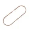 5mm 18K الذهب مطلي CZ Diamond Tennis Necklace Hip Hop Jewelry Single Row Row Chain343i