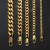 Halsketten Herren Edelstahl Gold Curb Cuban Link Chain Halskette für Männer Schmuck Geschenke 311 mm Hknm1566126791