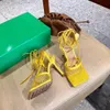 2021 summer sexy gauze bandage high heeled sandals designer fashion versatile packaging complete exquisite size 35-41