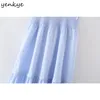 Blue Striped Sexy Sling Dress Sweet Women Sleeveless Knee Length Elegant Summer Vestido 210430