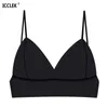 Soutien-gorge Sexy sans anneau en acier, dos ouvert, sous-vêtements en forme de U pour femmes, réglable, froncé, épaule d'été, bonnet Triangle Invisible