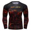 T-shirts pour hommes de haute qualité 3D Dessins animés Imprimer Fitness Rash Guard 2022 Respirant Gym Manches longues T-shirts de sport serrés