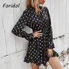 Fashion Gold Polka Dot Pink Dress Women Long Sleeve Casual Black Dress French Elegant Spring Autumn Dress Vestidos De Mujer 210415