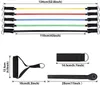 11pcs / 세트 저항 밴드 150 LBS 스포츠 탄성 피트니스 고무 밴드 요가 운동 껌 트 랜 니 가스 테이프 홈 체육관 장비 H1026