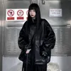 Veste en cuir noir coréen femmes Harajuku conception Moto motard fermeture éclair femme printemps haute rue Streetwear Y2k 210604