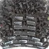 10-28 polegadas Água Brasileira Curly Virgem Humano Cabelo 120G Clipe em Extensão Cabeça Completa Cor Natural