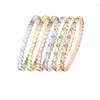 Bangle Titanium Steel Honeycomb Bracelet With Diamond Buckle Full Zircon2314581