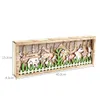 Neue Ostern Holz Handwerk Spielzeug LED Licht Kaninchen Blume Ostern Dekorationen für Home Party Beleuchtung Desktop Ornament W4