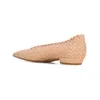 Mesdames 2021 Véritable femme Sheepskin Real Leather Robe Shoes Pumps Flat Talal Sandales Summer Square Toe Teave Treau à tiro