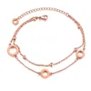 Link, Chain Roman Numerals Circular Ring Accessories Woman's Bracelet Rose Gold Color Double Layer Wristband Bangles Wedding Jewelry