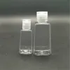 Garrafa plástica do animal de estimação de 30ml 60ml com tampa de aleta Bottles do desinfetante da mão vazio Recipiente cosmético recarregável para a embalagem líquida da loção