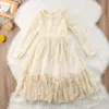 Princesse robe de soirée pour filles infantile dentelle enfants demoiselle d'honneur élégant enfants Tutu robe d'anniversaire pour fille bébé filles vêtements Q0716