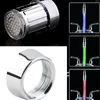 Kitchen Faucets 3 Color Glow Tap Waterfall LED Light Water Faucet Temperature Sensor With Adapter