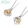 Bracelet, Earrings & Necklace L&zuan 9.89CT Natural Citrine Jewelry Sets For Wedding 925 Sterling Silver Dangle Earrings/Pendant Yellow Ston