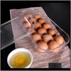 Haushaltsorganisation Home Garden16-Gitter-Eier Aufbewahrungsbox Kühlschrank Ei Halter Kunststoff Frische Stapelbare Küche Asoresen Flaschen Glas