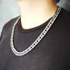 رجالي عالية مصقول مربعة كوبان رابط سلسلة قلادة 316L الفولاذ المقاوم للصدأ 10.5mm 18-32 '' الأزياء الهدايا للأصدقاء.