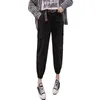 Kobiety Cargo Spodnie Wiosna Lato Moda Kobiet Wysoka Talia Luźne Harem Pant Pocket Casual Spodnie Streetwear z pasem 210423