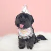 Psa odzież Ins Party Party Pet Pet Birthday Saliva Ręcznik Bichon Triangle Scalf Hat Set2098