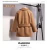 Märke Winter Coat Womens Coats Ullblandningar Jackor Ladies Elegant Kort Trench Street Batwing Camel Solid Woolen Coat Black 210930