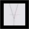 & Pendants Drop Delivery 2021 Fashion Leaf Unique Charming Pendant Necklaces Gold Tone Bar Circle Lariat Necklace Womens Chain Jewelry Birthd