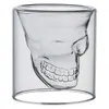 4szt / zestaw Czaszka Head Cup Dwuwarstwowa Kawa Whisky Wódka Kubek Wina Podróże Cute Boże Narodzenie Kubki Tumbler S szklane Kubek mleka w luzie 210804