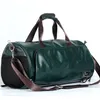 Fábrica atacado homens bolsa simples saco de fitness de couro verde esportes ao ar livre lazer couros sacos de viagem moda separação molhada e seca bolsas esportivas 11262