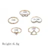 Eheringe Frauen Mode geometrische Figur CRYR KNUCKLE GOLD RING SET Party Schmuckzubehör Accessoires