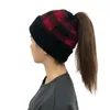 2021 Explosion Model BT Selling 100% Muts Custom Knit Hoed Visser Muts Cap Christmas Ponytail Jacquard Plaid Wol Hat