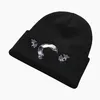 Cappelli lavorati a maglia con ricami classici Berretti con cappuccio in lana Berretti da uomo in cotone per esterni Maschera da uomo casual con teschio