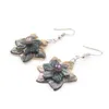 Flower Dangle Brincos Esculpidos Black Shell Mulheres Meninas Jóias 5 Pares